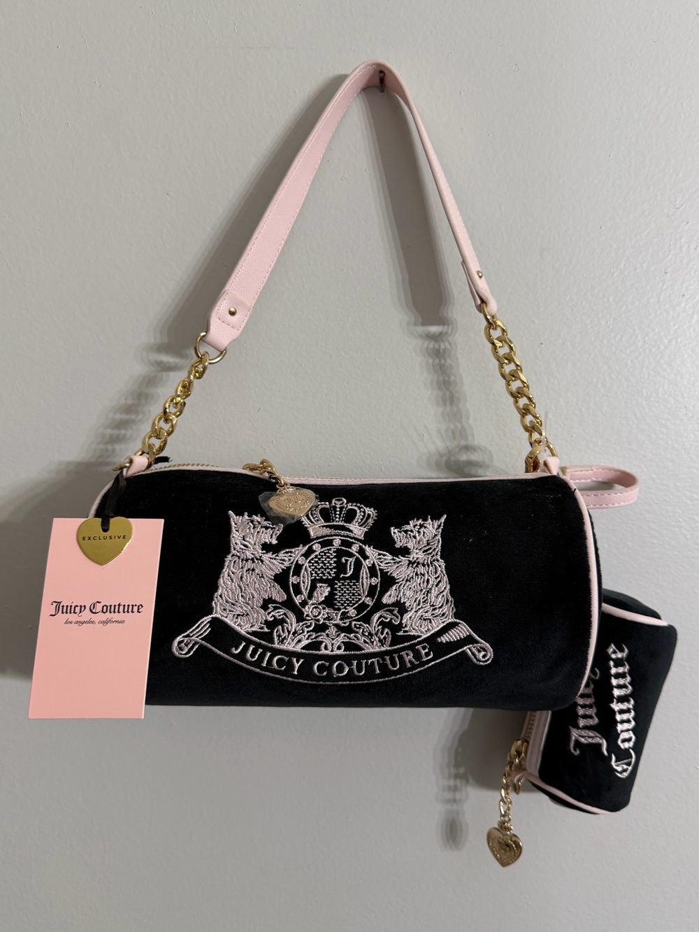 Juicy Couture Choose Scottie Dogs Barrel Satchel/Shoulder Bag